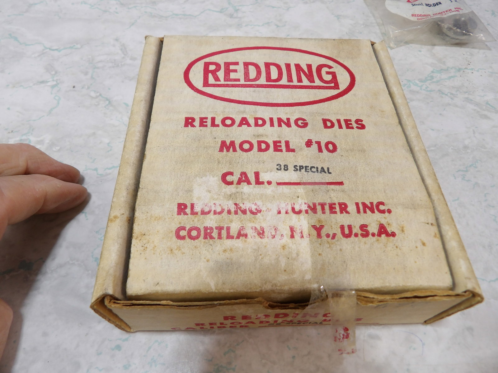 Redding Reloading Dies for .38 Special: Redding Reloading Dies, Model #10 for .38 Special. All measurements approximate. Please see photos for condition and details. Selling as is from 04281.