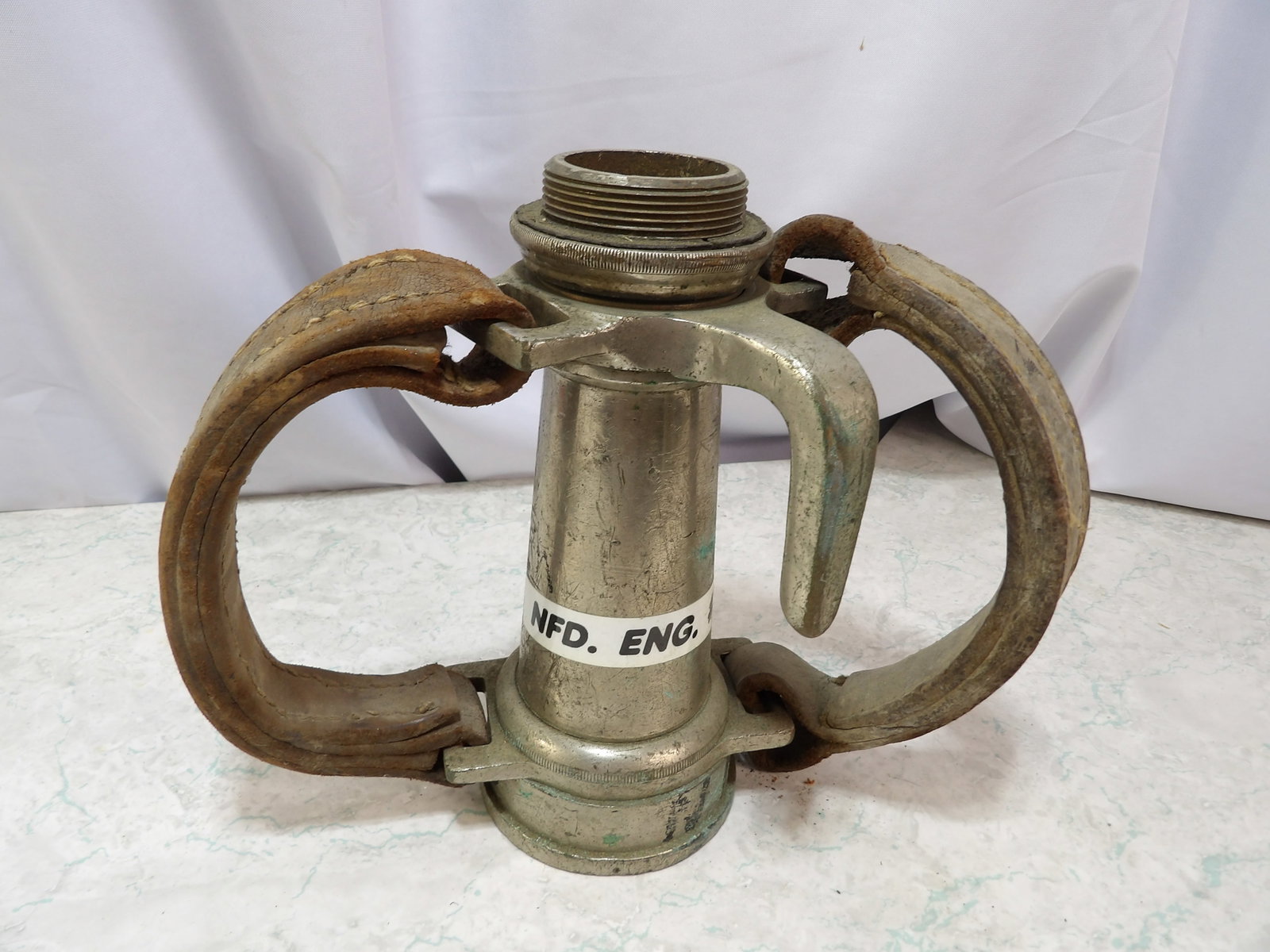 Vintage Fire Nozzle with Leather Handles (1 of 3)