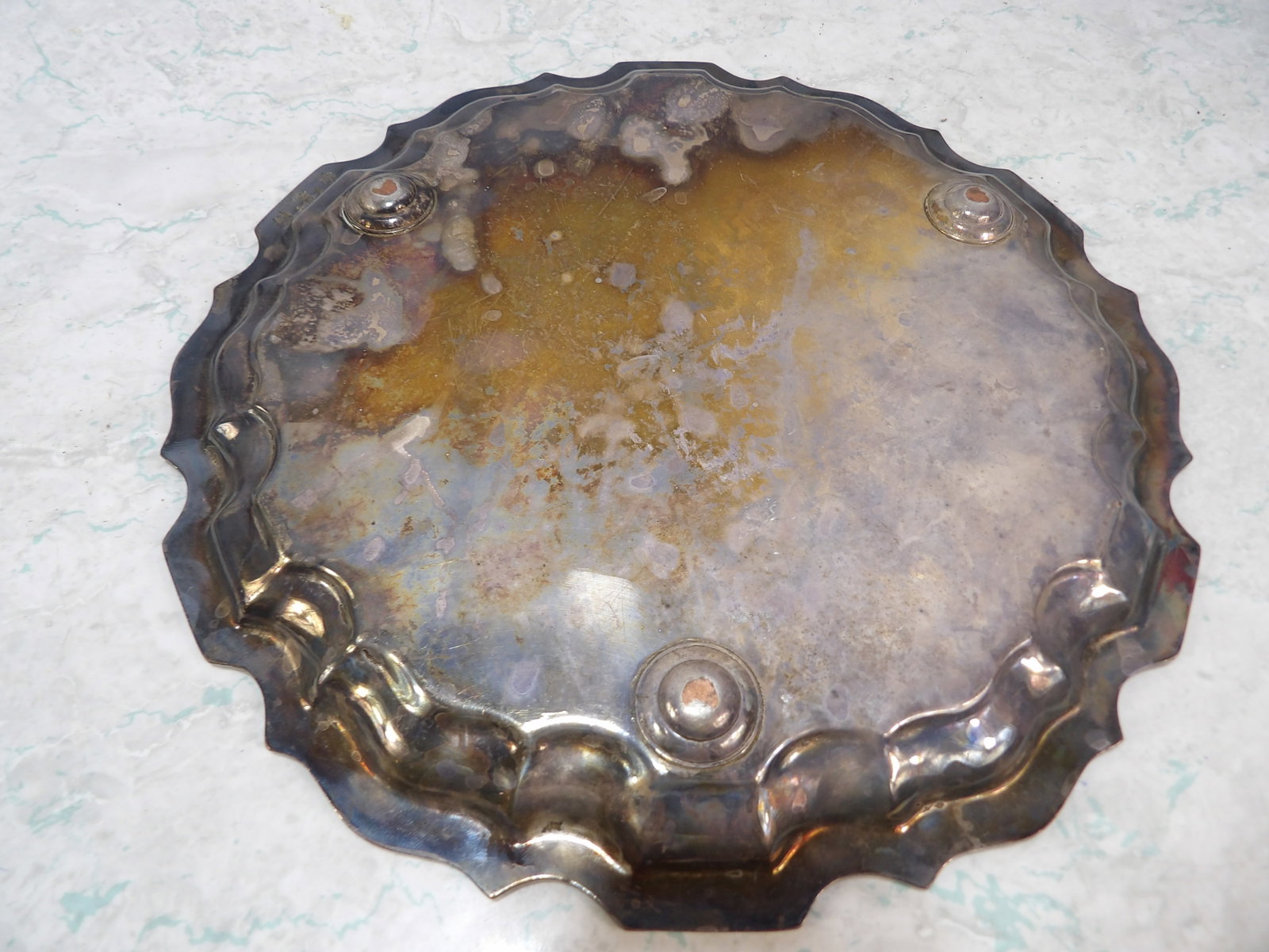 Silver Plated Scalloped Edge Serving Tray - 2