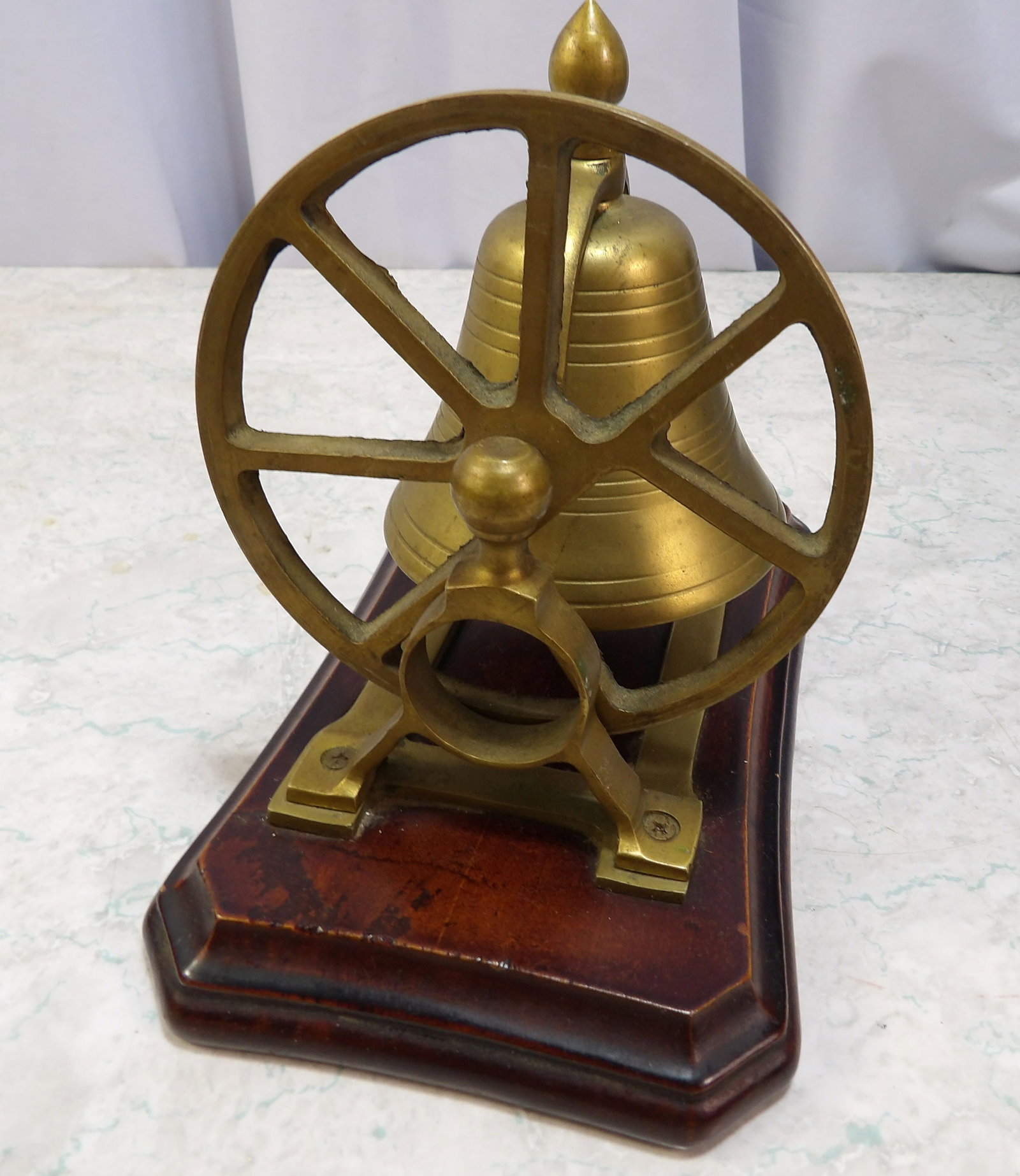 Solid Brass Ships Bell with Pulley - 2
