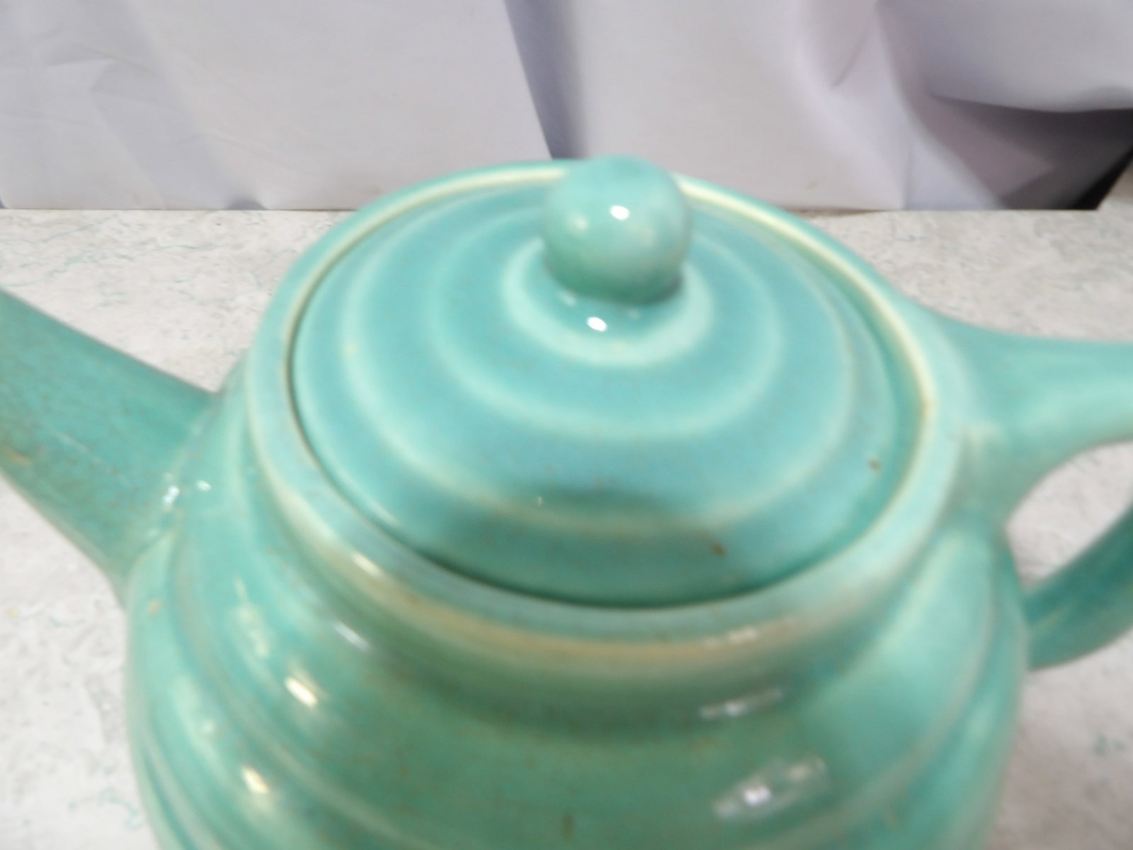 Jade Green Ringware Ceramic Tea Pot - 2