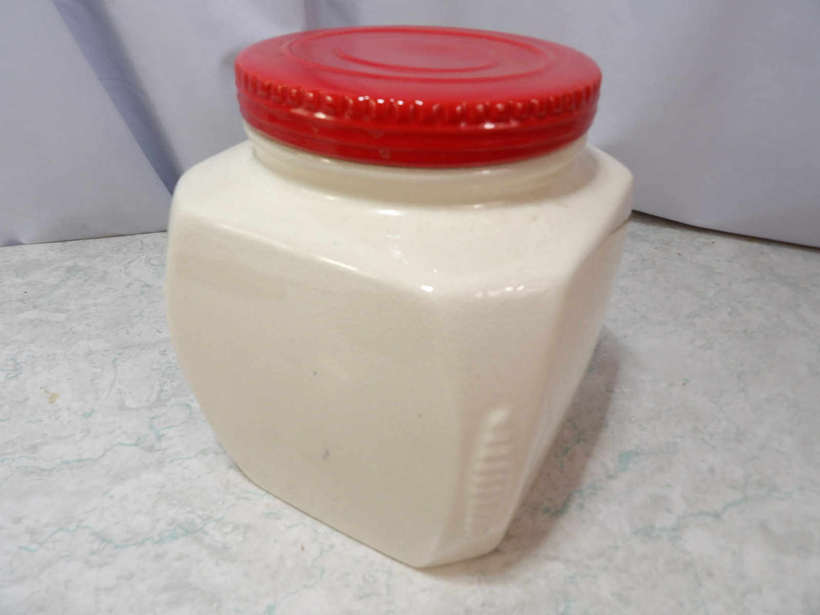 Square Stoneware Cookie Jar - 3