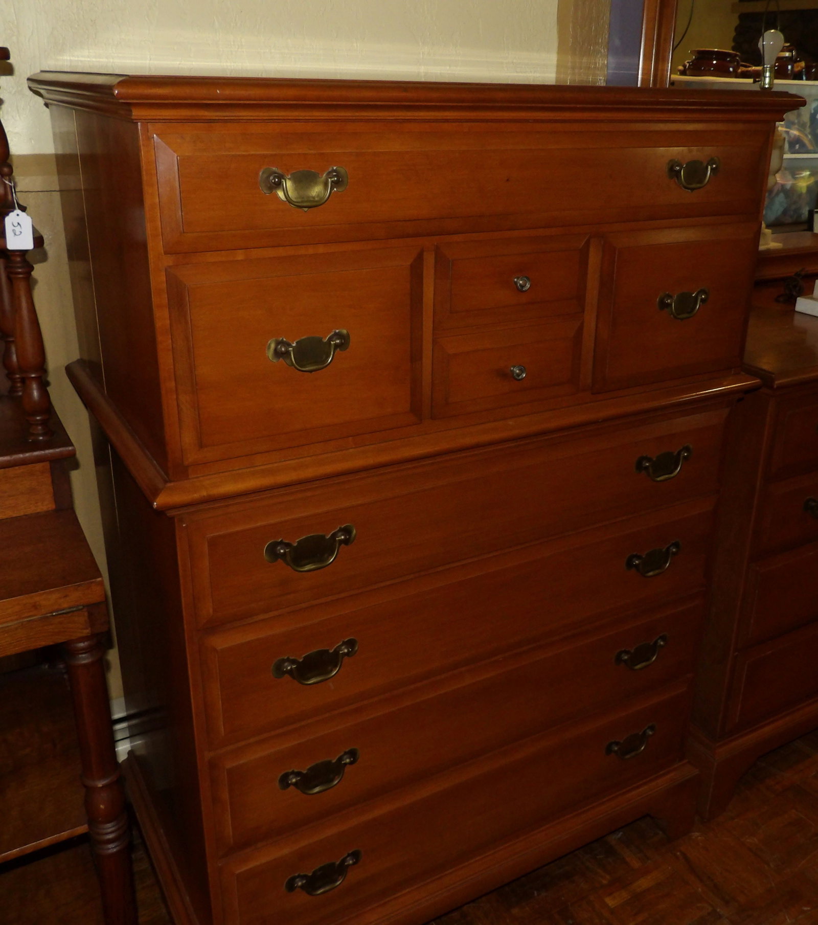 Beals Traditional Tall Boy Chest of Drawers (1 of 5)