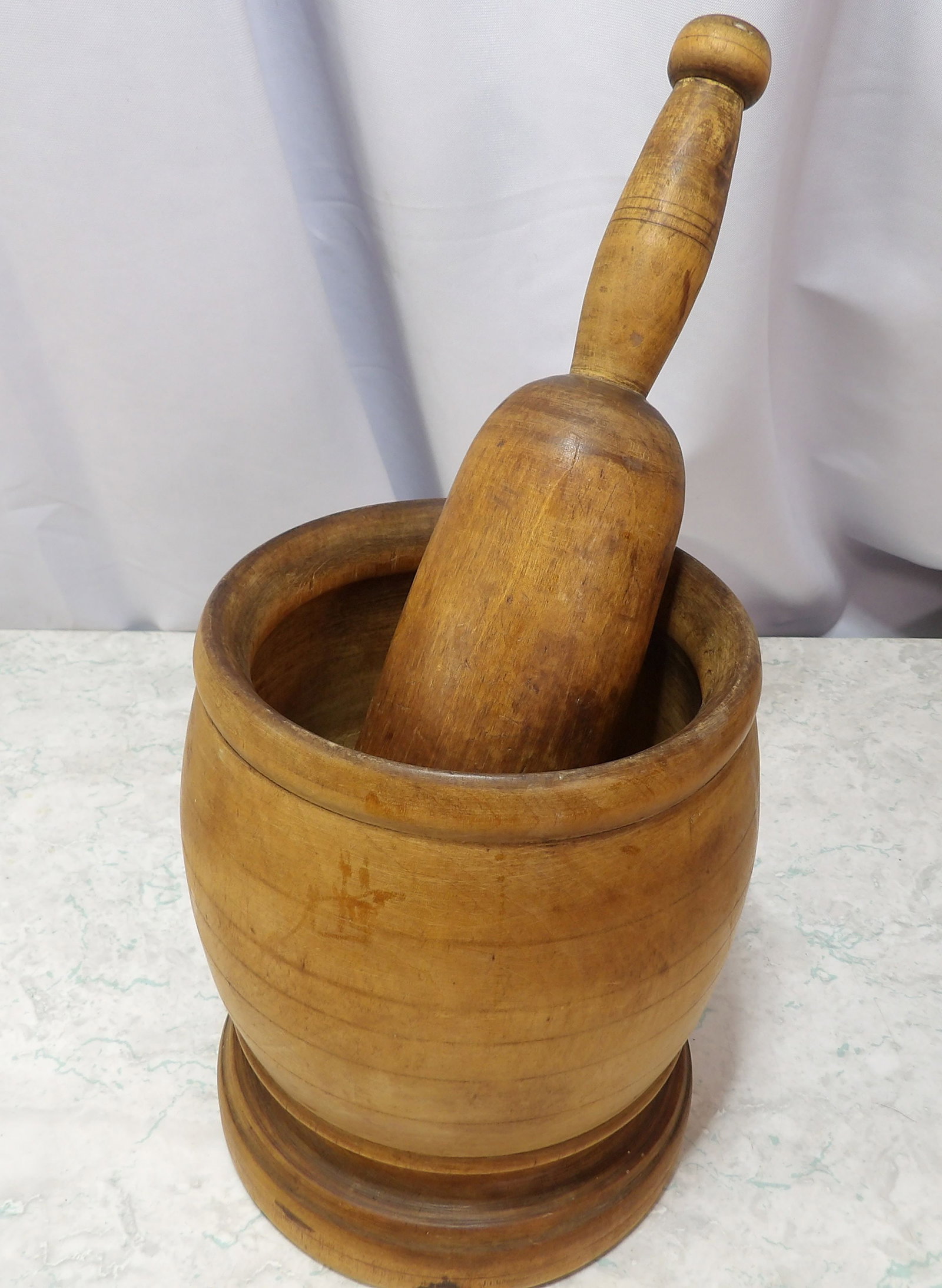 Primitive Wooden Mortar and Pestle Set (1 of 4)