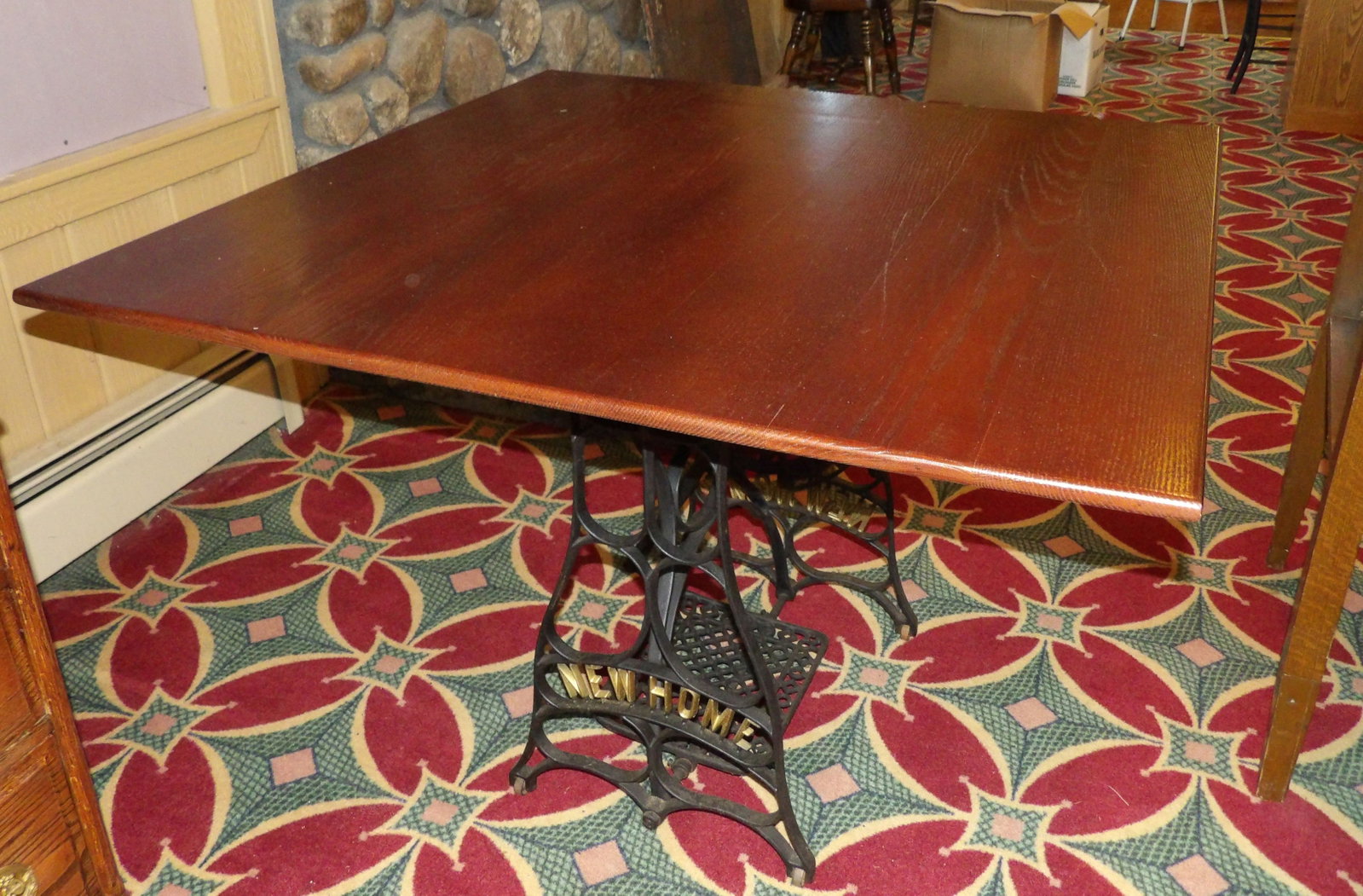 Upcycled Cast Iron Sewing Machine Base Table - 3