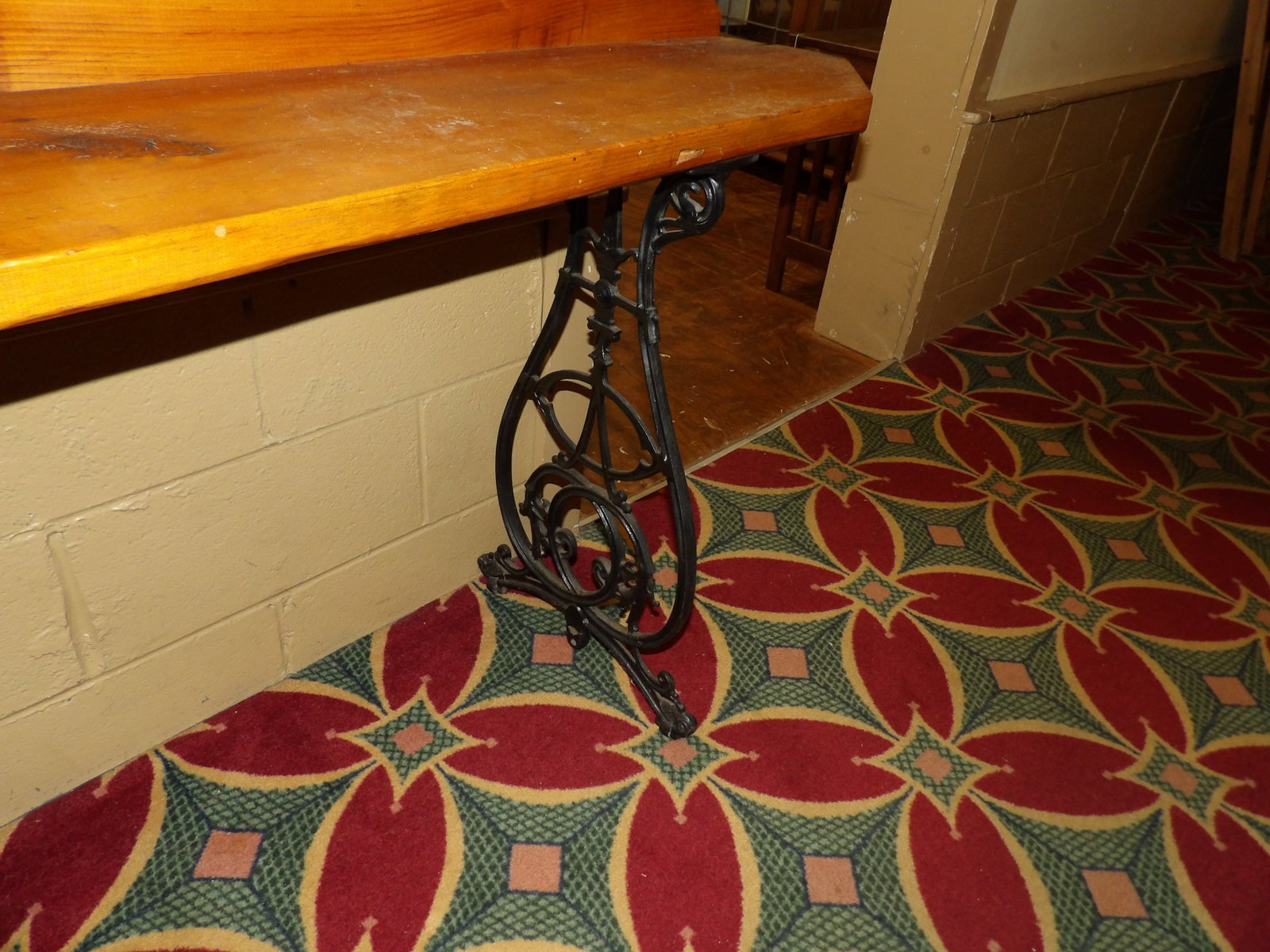 Console Table with Antique Sewing Machine Base - 2