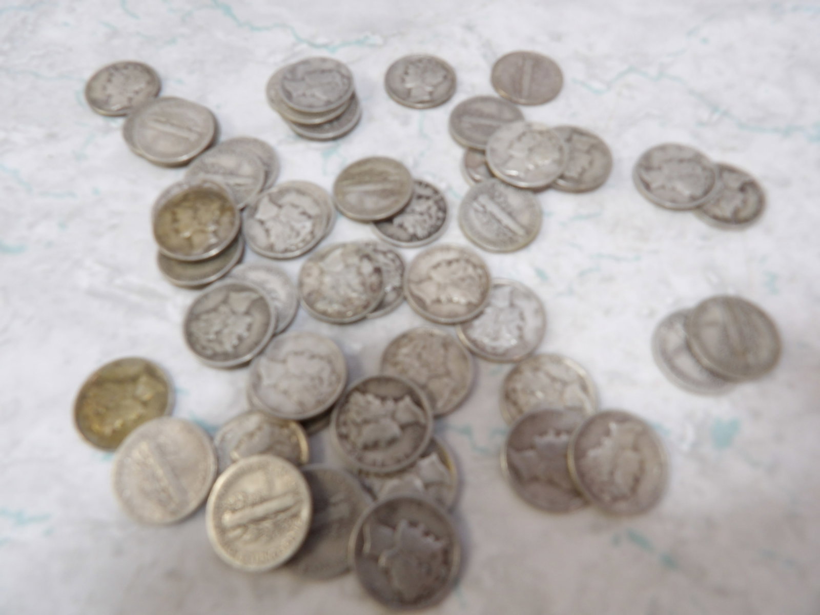 Collection of 50 Mercury Dimes (1 of 3)