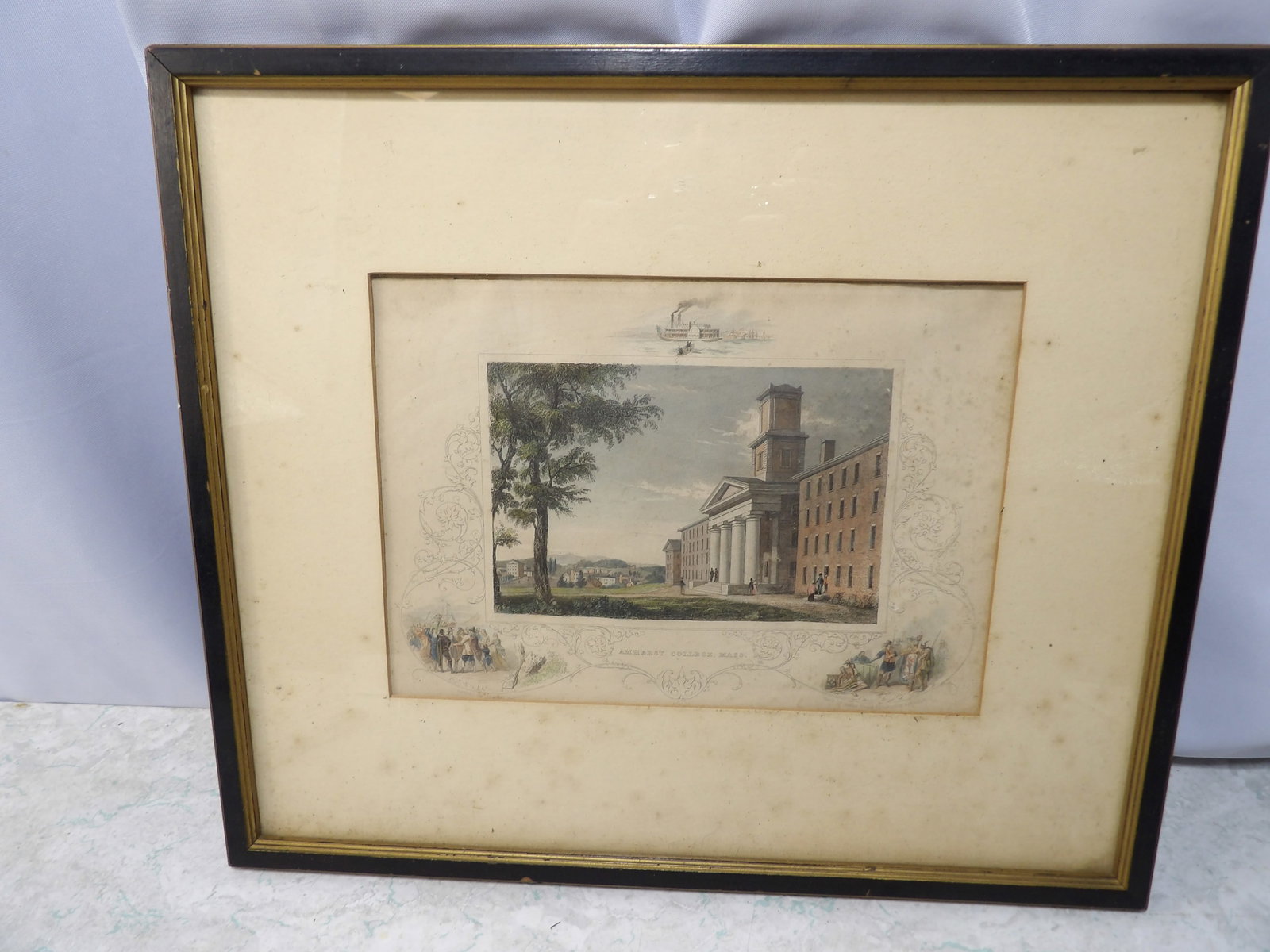 19th Century Hand Colored Amherst College Architectural Print: Antique 19th Century Hand Colored Amherst College Architectural Print. 13" X 15". Along with LiveShip (handled by LiveAuctioneers), we also can have a local shipper package and ship your purchases.