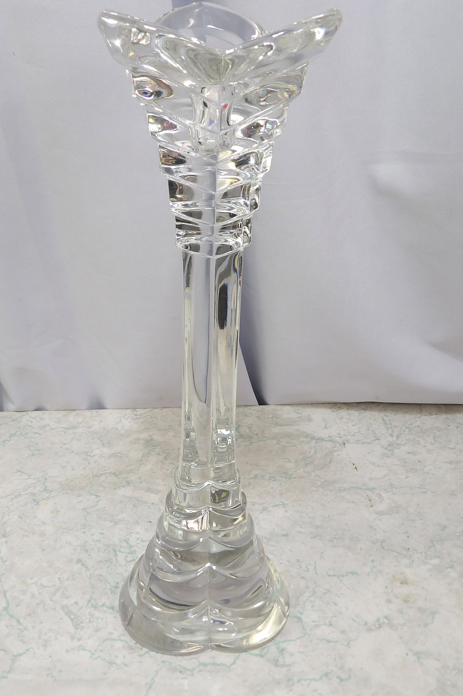 Lead Crystal Candlestick with Tulip Shaped Top (1 of 3)