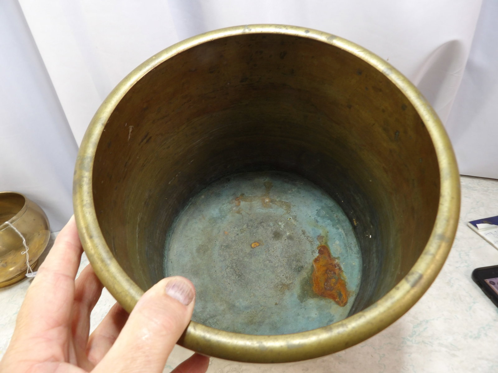 Cylindrical Bronze Cache Pot with Engraved Markings - 3