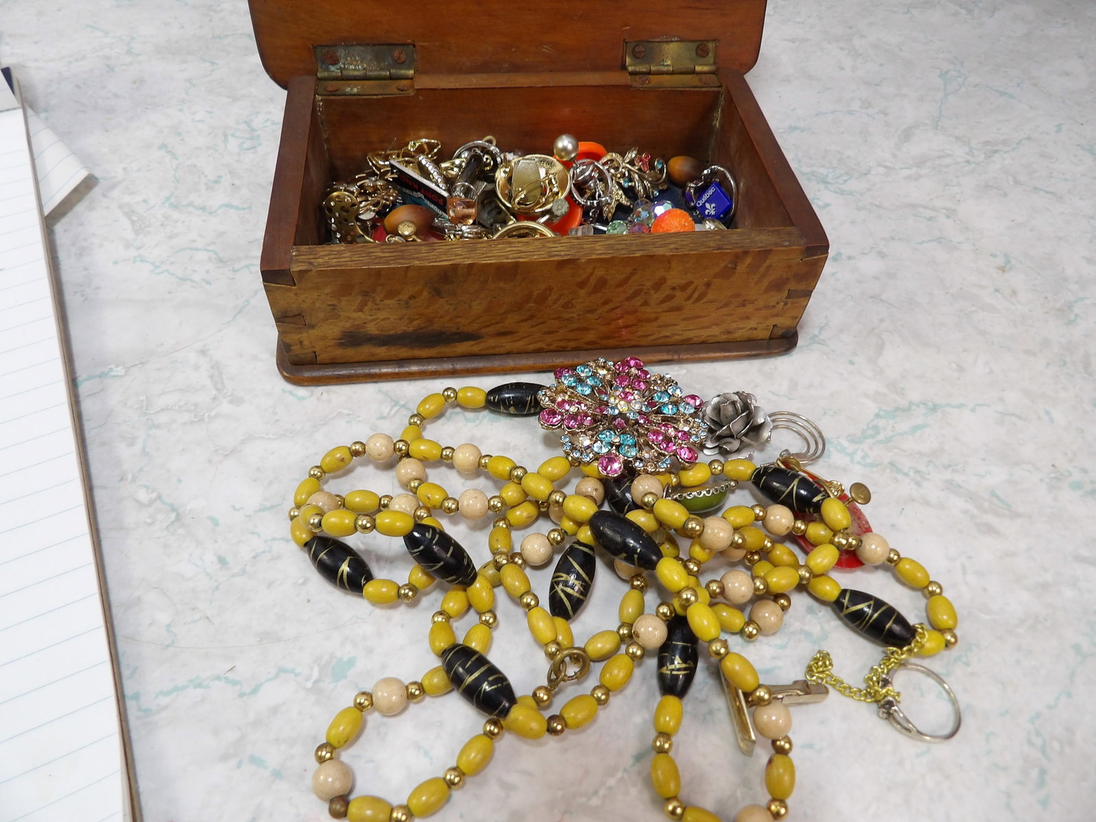 Collection of Costume Jewelry in Wooden Box (1 of 4)