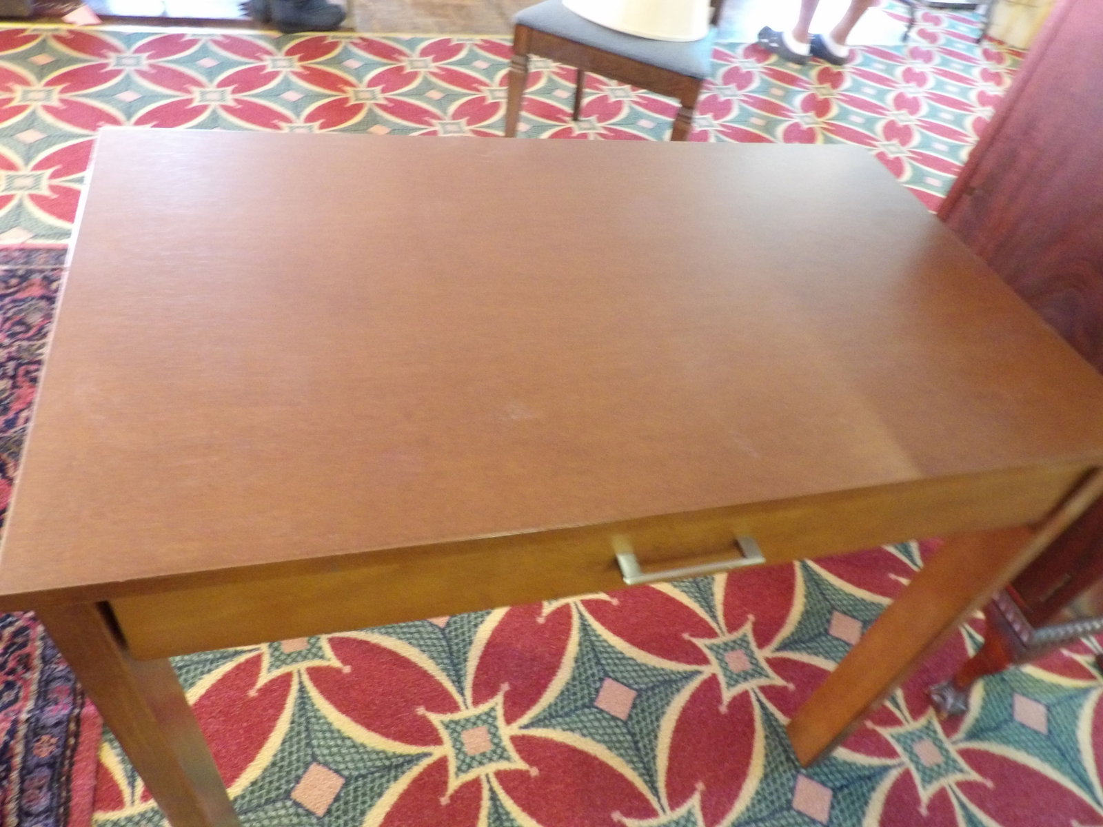 Solid Wood Writing Desk with Single Drawer - 2