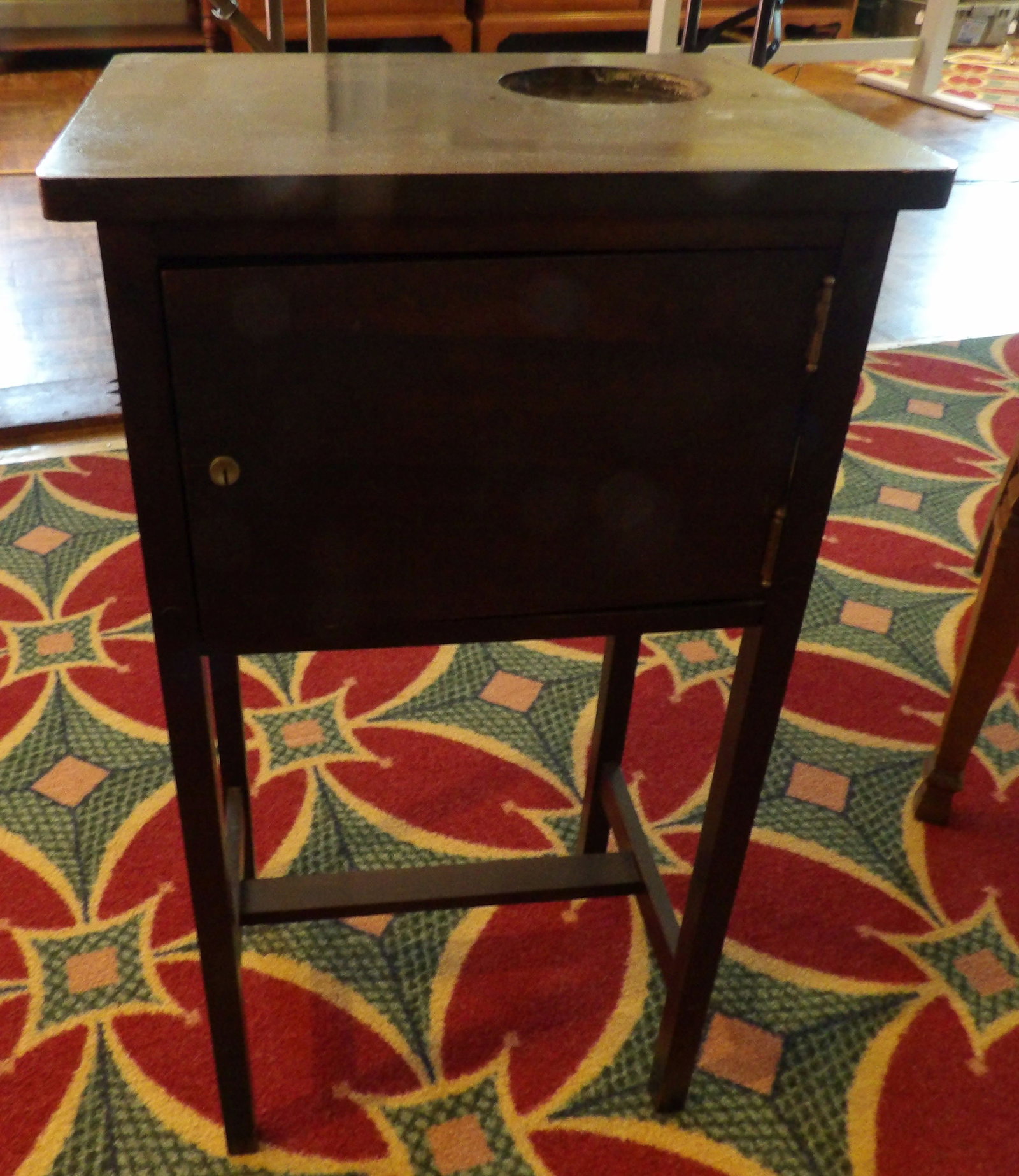 Victorian Wooden Smoking Stand Cabinet with Tray: Antique Victorian Wooden Smoking Stand Cabinet with Recessed Tray. Along with LiveShip (handled by LiveAuctioneers), we also can have a local shipper package and ship your purchases. Just choose