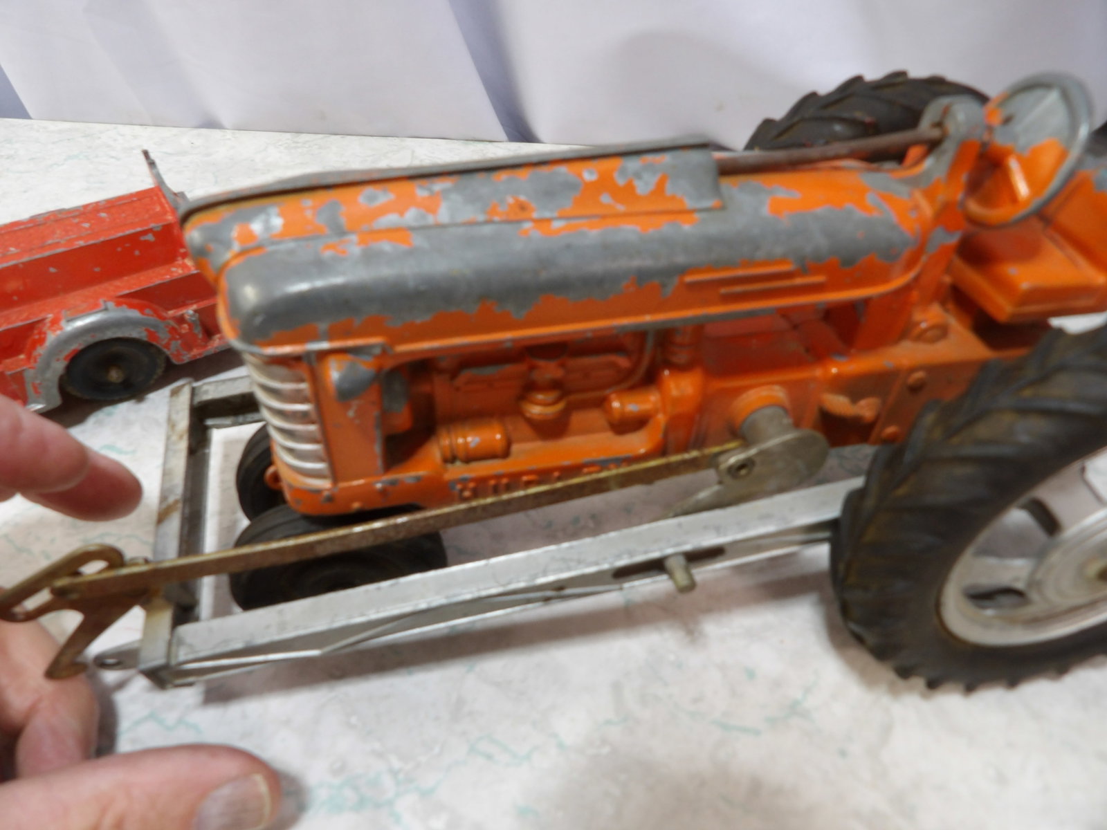 Hubley Tractor and Fire Engine Toy Set - 2