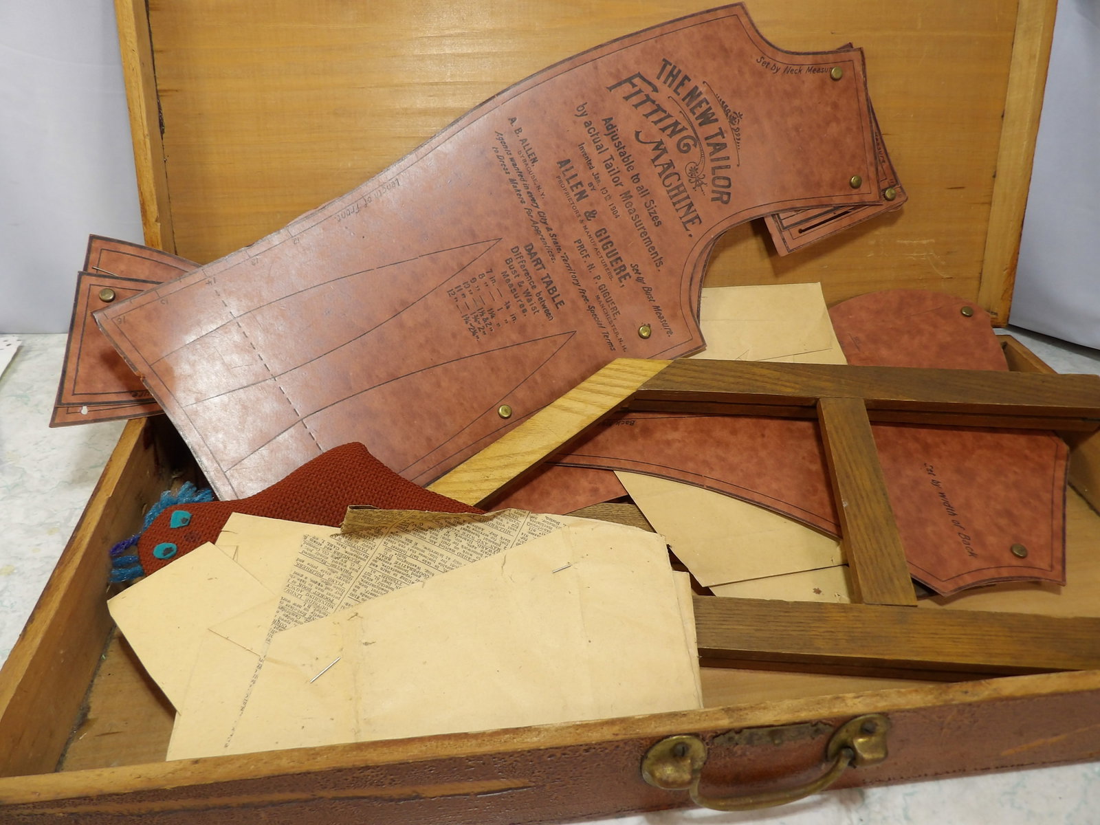 Antique 1904 The New Tailor Fitting Machine Drafting Pattern Set (1 of 3)