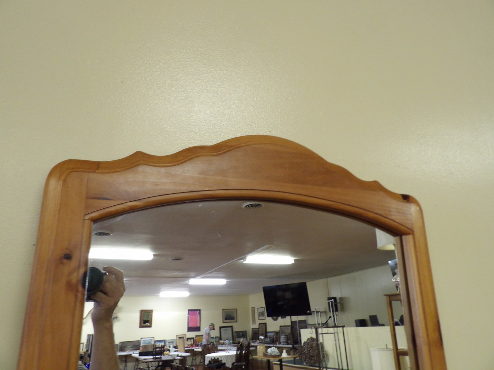Arched Pine Wood Wall Mirror - 2