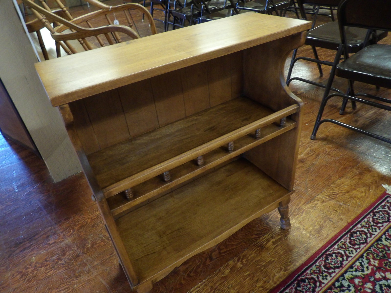 Vintage Solid Maple Open Bookcase - 3