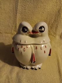 Old Vintage Cookie Jar By McCoy's Pottery Co Love Bids Kissing 8 1/2" Tall