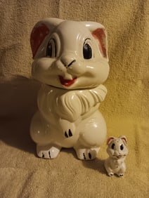 Old Vintage Cookie Jar & Shaker By Walt Disney Thumper 12" Tall "I Do In-House Shipping"