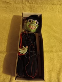 Old Pelham Green Wicked Witch Marionette Puppet With Box 1960s (Made In England) "I Do In-House Ship
