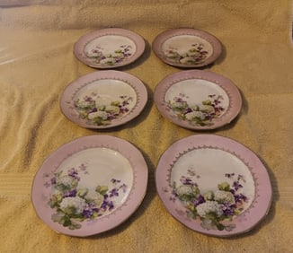 Old Vintage Antique Bone China Dresden Hand painted Bread Plate 6 5/8" Circa 1900 "I Do In-House Shi