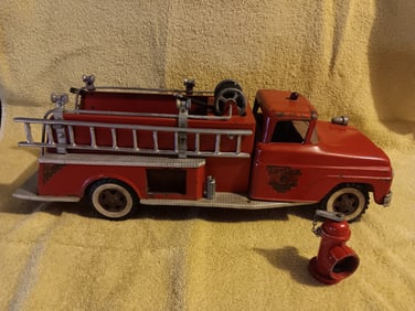 Old Vintage Press Steel Tonka Red Frie Truck # 5 17 1/8" Long 1959 98% Complete "I Do In-House Shipp