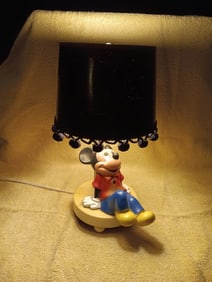 Old Vintage Original Mickey Mouse Lamp 14 3/4" Tall 1970s Working