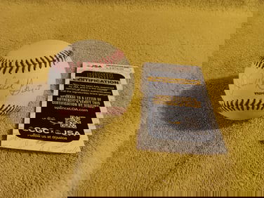 Jim Mudcat Grant Signed Rawlings Little League Ball Authenicated By JSA CF97620 "I Do In-House Ship