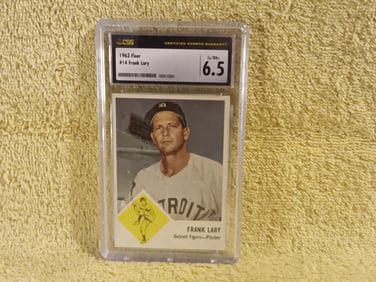 Old Vintage 1963 Fleer # 14 Frank Lary Graded 6.5 By CSG 1034152001 "I Do In-House Shipping"