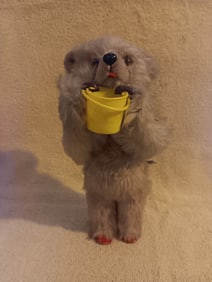 Old Vintage Windup Bear 9" Tall By 4.5" Wide By 4" Wide In Working Condition 1950s "I Do In-House S