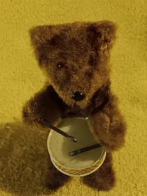 Old vintage Brown Windup Bear Working Condition 7" Tall 1950s "I Do In-House Shipping"