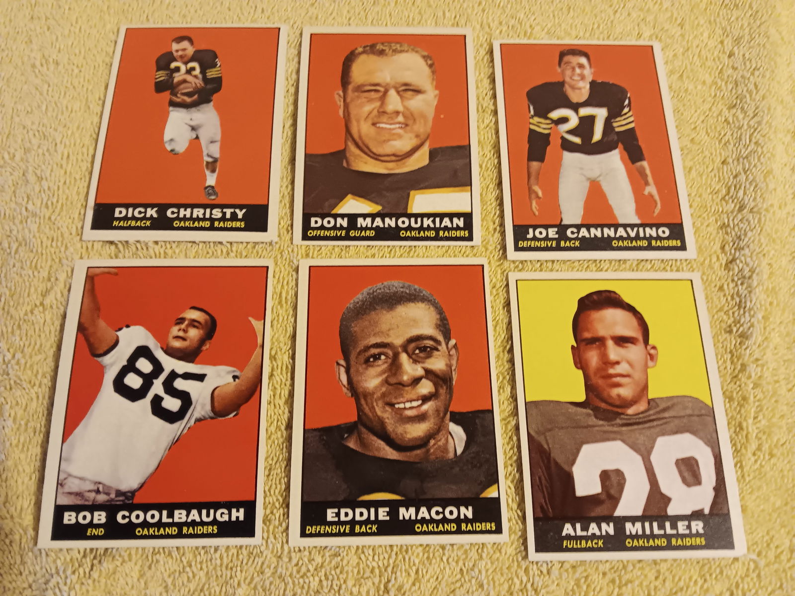 Old Vintage Football Cards Set of 5 Oakland Raiders 1960s "I Do In-House Shipping" (1 of 16)
