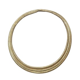 Substantial Signed 18K Three-Row Woven Collar Necklace, Italy