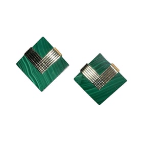 Peter Brams Designs MCM 14K Malachite Earrings