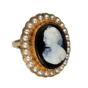 Important Georgian 14K Cameo Ring from the Benjamin Lincoln Estate