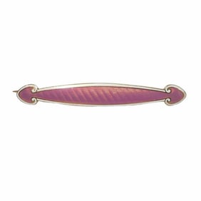Henry Blank & Co. 14K Art Nouveau Guilloché Enamel Bar Brooch