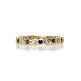 18K Diamond & Sapphire Eternity Band