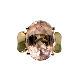 Modern 14K Morganite Ring