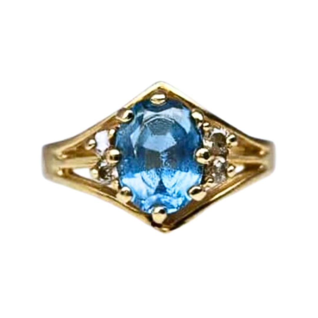14K Topaz & Diamond Ring (1 of 2)
