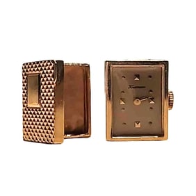 Tourneau 14K Watch & Pillbox Cufflinks