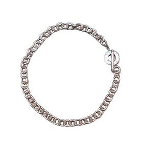 Vintage Tiffany & Co. Sterling Silver Heart Toggle Necklace with Original Pouch