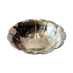 Signed KST Silver Scallop Edged Bowl, Germany