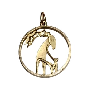 Rare Gübelin 18K Zodiac Pendant, Switzerland