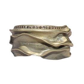 Tom Cherin 18K Chocolate Diamond Folded Textured Cuff Bracelet