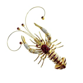 Le Vian 18K Ruby & Diamond Articulated Lobster Brooch