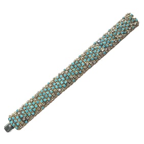 Exceptional 18K Turquoise & Diamond Bracelet, Italy