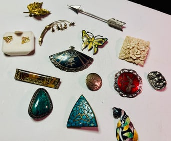 Silver Brooch and Earring Lot