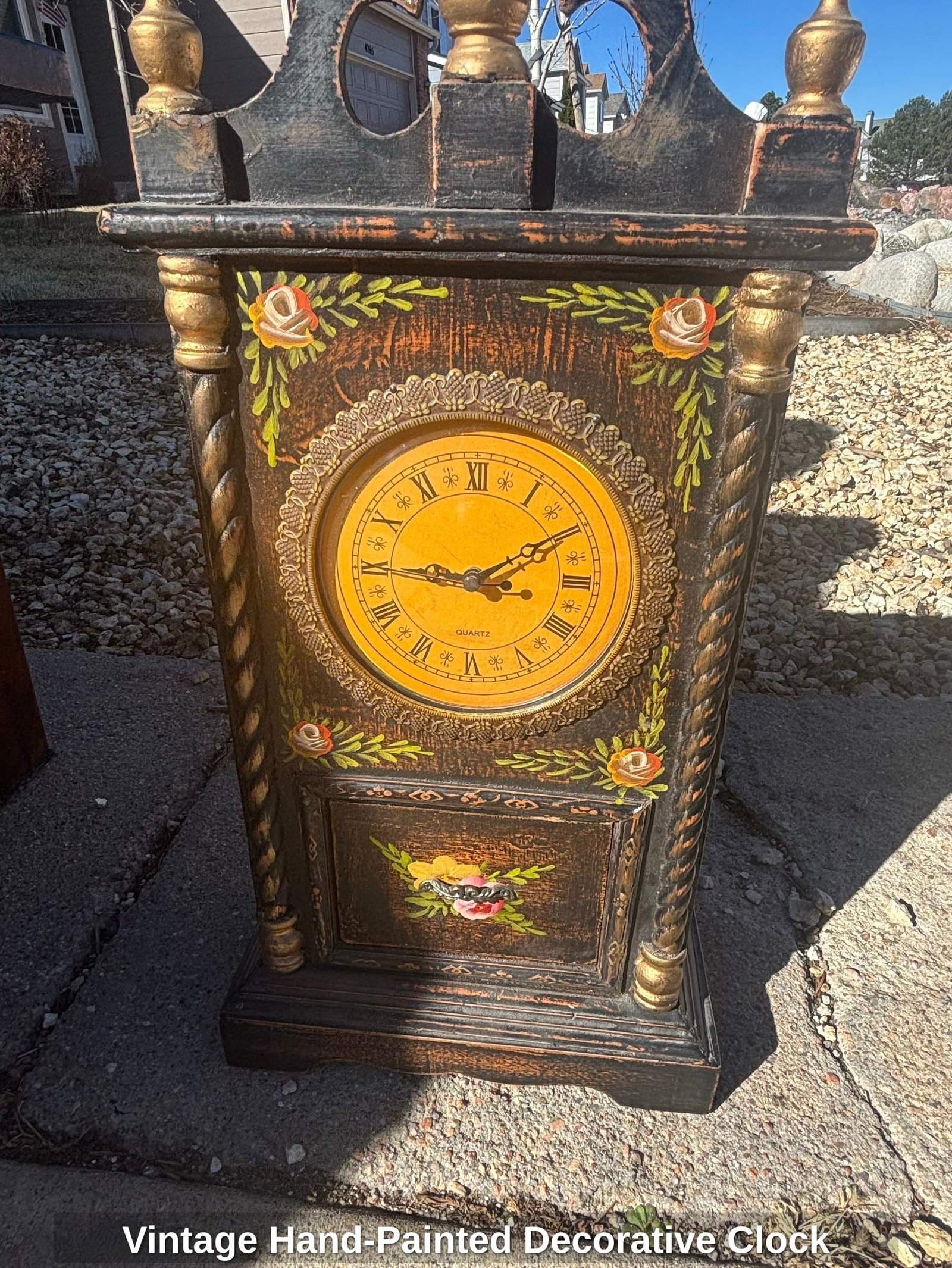 Vintage Hand-Painted Decorative Clock (1 of 1)