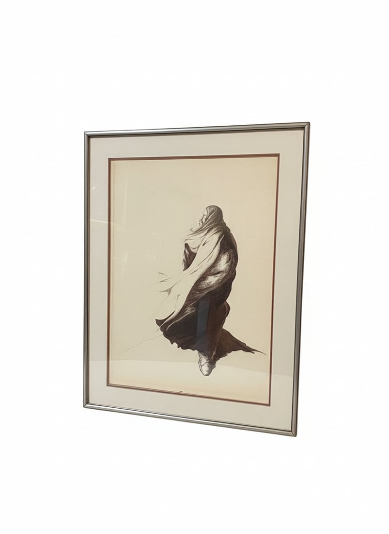 Native American Woman in Red Robe Lithograph by R.C. Gorman (1 of 4)