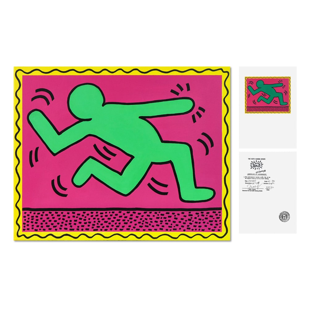 KEITH HARING (1958-1990), ACRYLIC ON CANVAS (1 of 2)